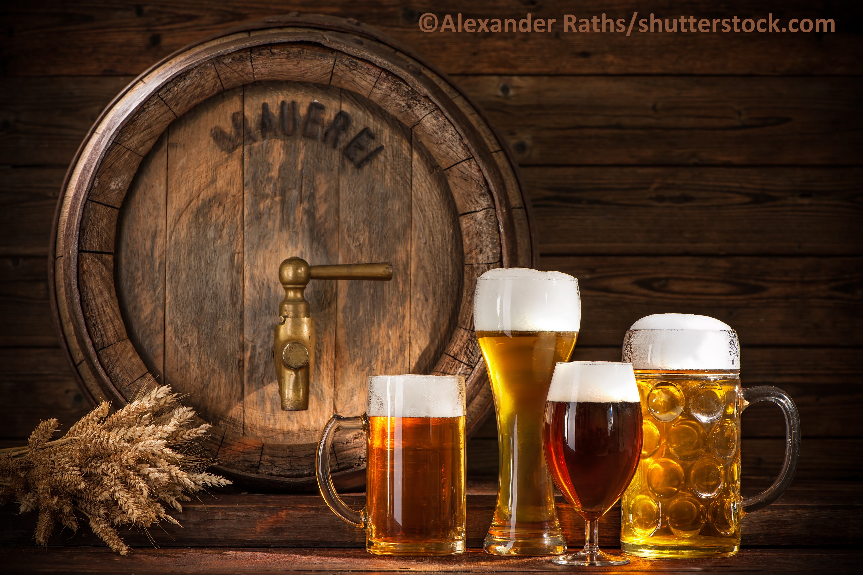 Biergläser mit Fass